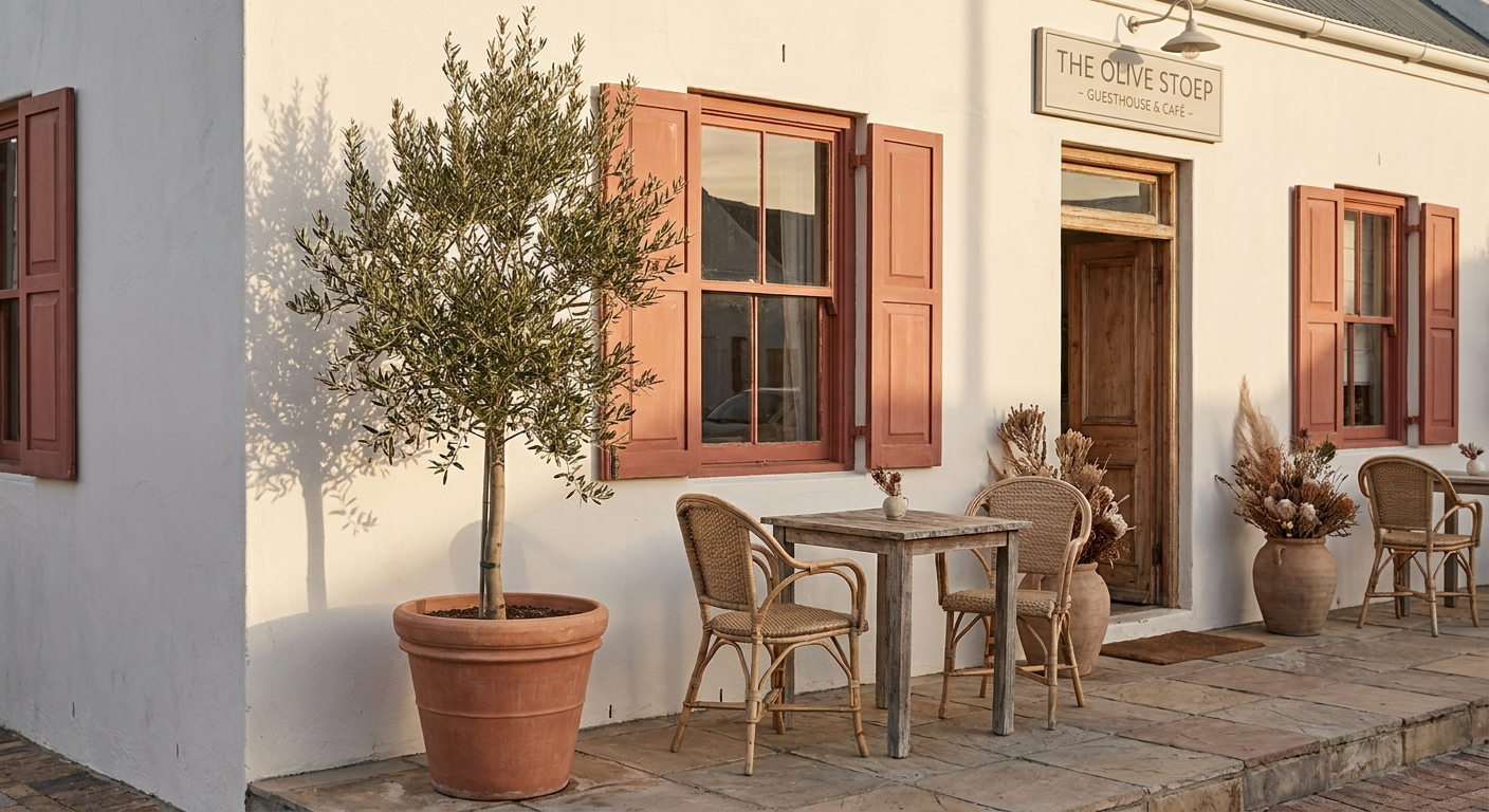 Boutique café exterior in the Western Cape